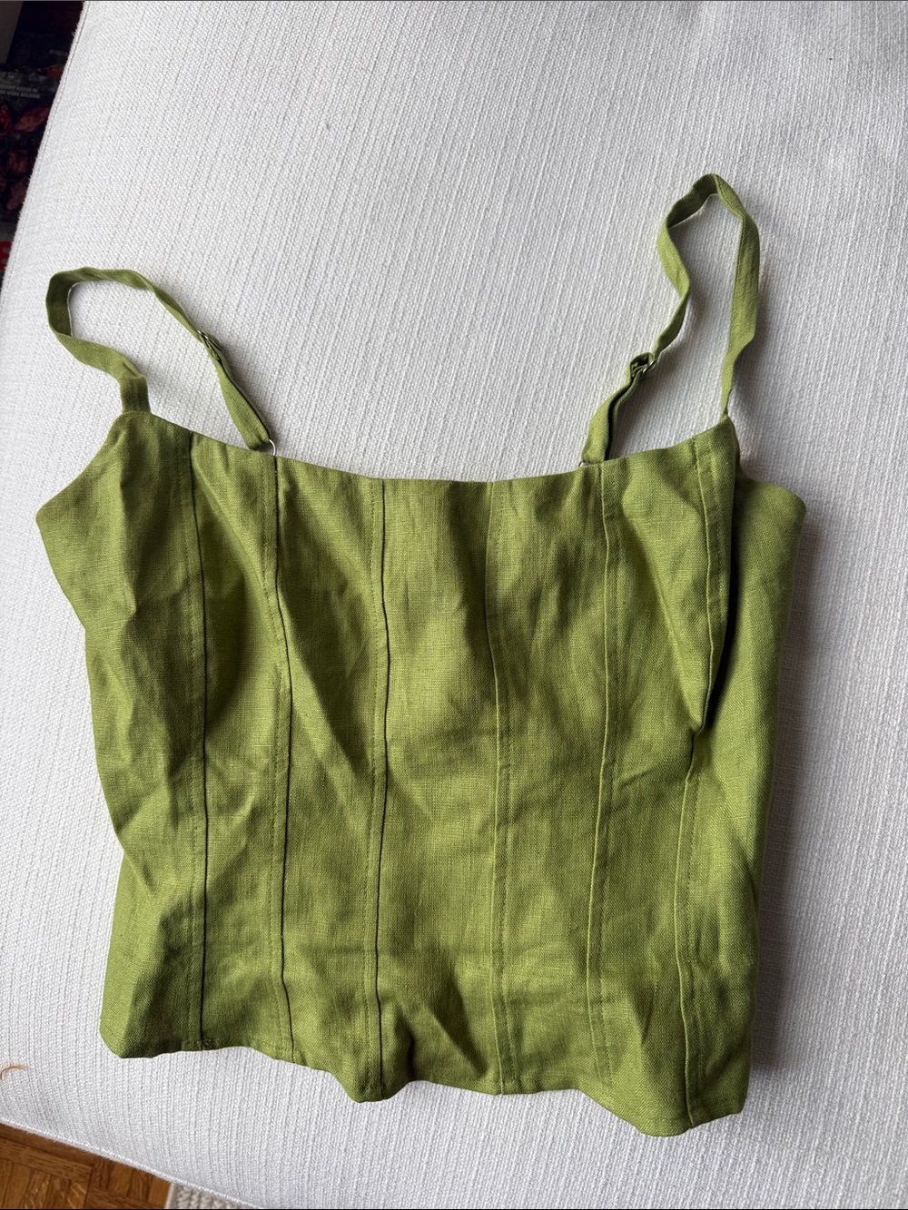 Reformation Olive Square-Neck Ribbed Cami